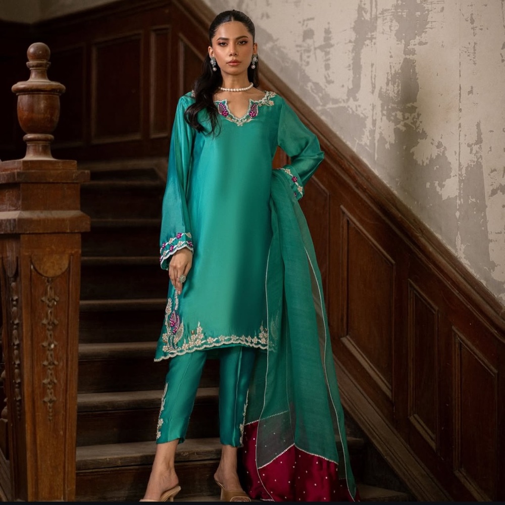 Elegant blue 3 piece formal for Eid